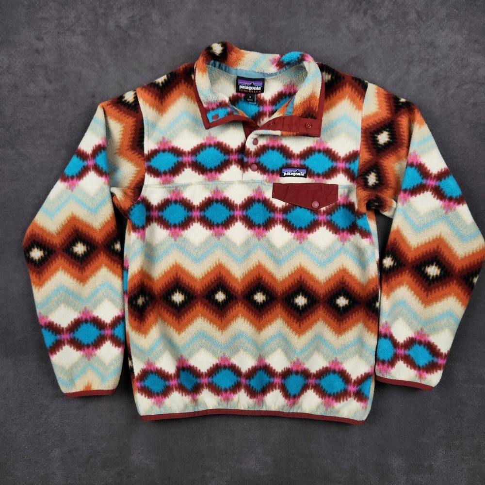 Patagonia Lightweight Synchilla Snap T Pullover Timber Twist Aztec Print Small